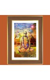 Srila Bhaktisiddhanta Sarasvati Thakura Photo Frame - 14x18 Inches, Brown Wooden Frame for Home, Office & Temple Decoration