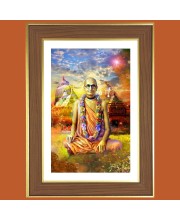 Srila Bhaktisiddhanta Sarasvati Thakura Photo Frame - 12x16 Inches, Brown Wooden Frame for Home, Office & Temple Decoration