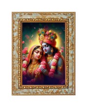 Shree Radha Krishna Digital Print Photo 10.7x12.7 inches (I6121) - Vibrant Religious Wall Art for Home or Office Decor.