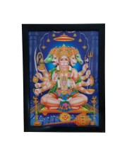 Hitech Panchmukhi Hanuman, Bajrangbali 3D Laminated Photo Frame - Perfect Décor for Walls, Tables, and Sacred Spaces. Great for Gifts, Puja, and Elevating Living Room Ambiance