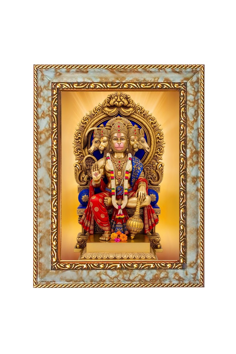Lord Hanuman Ji Digital Print Photo 6.7x8.7 inches - Vibrant Religious Wall Art for Home or Office Decor.