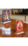 Debi Saraswati & Debi Durga Acrylic T-Style Photo Stand - 5x7 Inches, Compact and Stylish Spiritual Display, easily change 2 photos (Pack of 1)