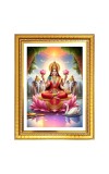 Goddess lakshmi Photo Frame - 10x14 Inches, Brown Wooden Frame for Home, Office & Temple Decoration