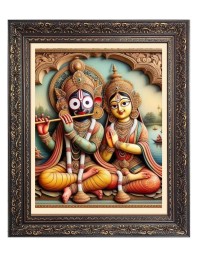 Maa Laxmi with Lord Jagannath Big Photo Frame - 18x22 Inches for Home & Office Decoration