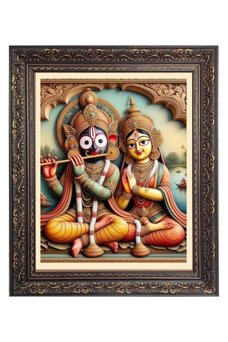 Maa Laxmi with Lord Jagannath Big Photo Frame - 20x24 Inches for Home & Office Decoration