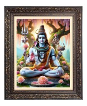 Lord Shiv Big Photo Frame - 24x28 Inches for Home & Office Decoration
