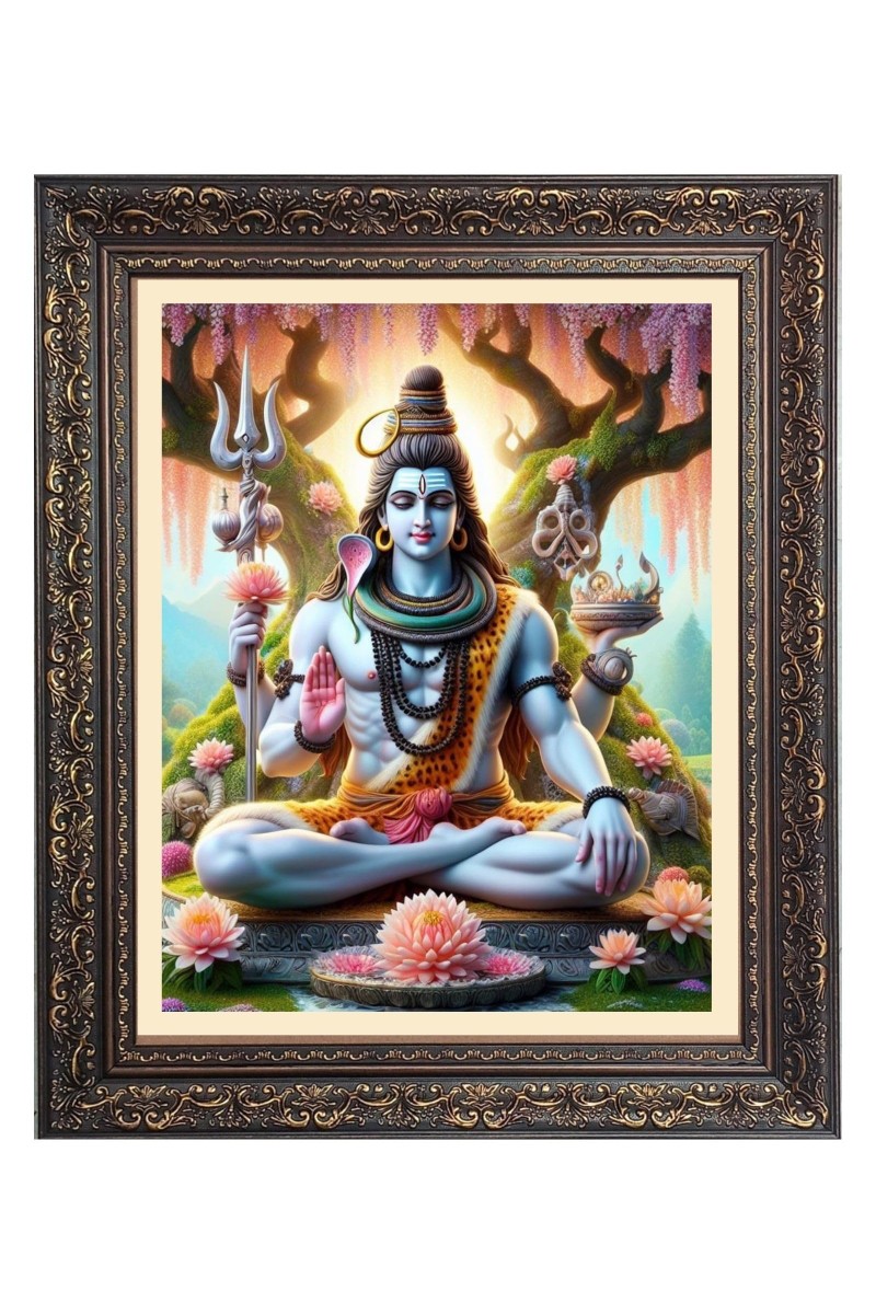 Lord Shiv Big Photo Frame - 24x28 Inches for Home & Office Decoration