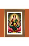 Goddess laxmi Photo Frame - 14x18 Inches, Brown Wooden Frame for Home, Office & Temple decoration