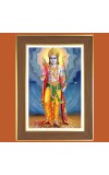 Lord Rama Photo Frame - 10x14 Inches, Brown Wooden Frame for Home, Office & Temple Decoration