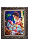 Baby Krishna with Maa yoshda Big Photo Frame - 16x20 Inches for Home & Office Decoration