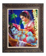 Baby Krishna with Maa yoshda Big Photo Frame - 16x20 Inches for Home & Office Decoration