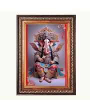 Sri Ganesh Color Photo 10x14 Inch - Vibrant Religious Wall Art for Home or Office Decor.