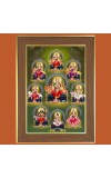 Durga Matha Photo Frame - 10x14 Inches, Brown Wooden Frame for Home, Office & Temple Decoration