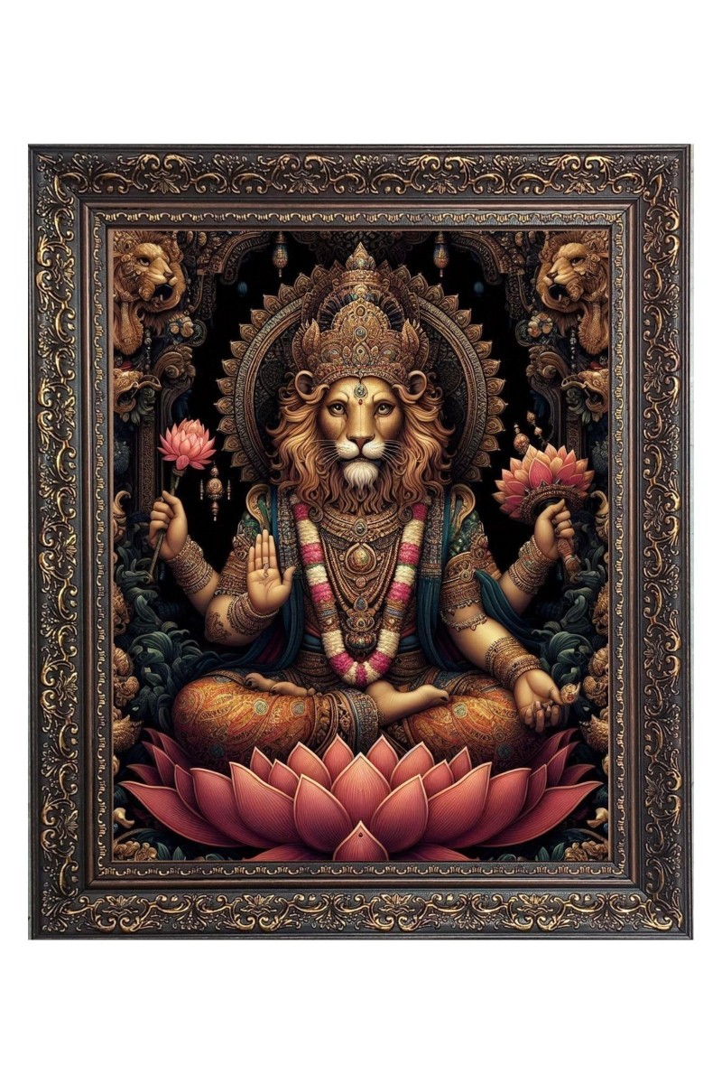 Narasimha Big Photo Frame - 18x22 Inches for Home & Office Decoration