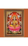 Goddess Laxmi Photo Frame - 10x14 Inches, Brown Wooden Frame for Home, Office & Temple Decoration