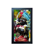 Hitech Sales Banke Bihari Lord Krishna Vrindavan Religion Photo Frame With Acrylic Sheet For Temple, Office, Home Decorating (39.5 x 24.3 Cm)