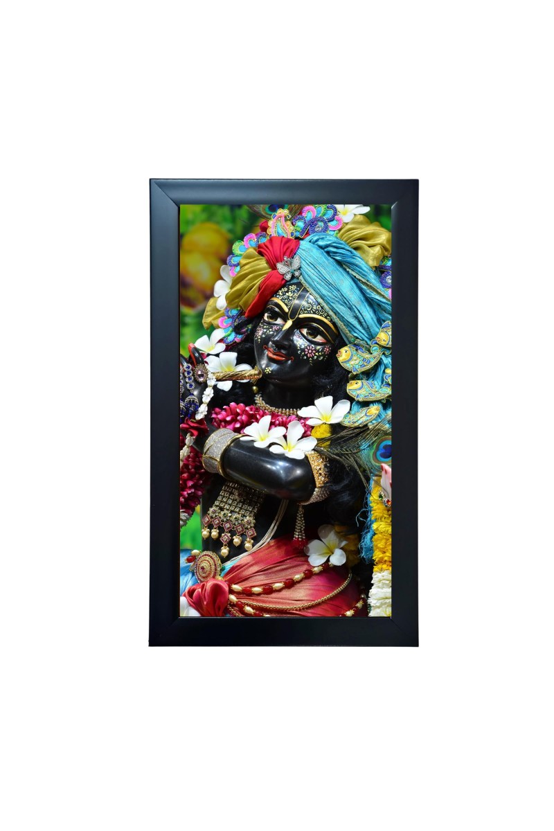 Hitech Sales Banke Bihari Lord Krishna Vrindavan Religion Photo Frame With Acrylic Sheet For Temple, Office, Home Decorating (39.5 x 24.3 Cm)