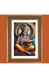 Lord krishna Bhagavan Photo Frame - 12x16 Inches, Brown Wooden Frame for Home, Office & Temple Decoration