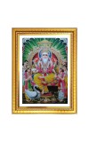 Lord vishwa karma Photo Frame - 10x14 Inches, Brown Wooden Frame for Home, Office & Temple Decoration