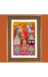 Lord Sri Jagannath Photo Frame - 10x14 Inches, Brown Wooden Frame for Home, Office & Temple Decoration