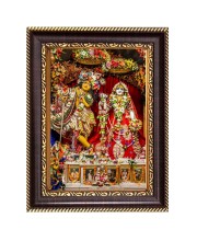 Lord Radha Krishna Digital Print Photo 10.7x12.7 inches (I6132) - Vibrant Religious Wall Art for Home or Office Decor.