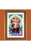 Lord Vishwakarma Photo Frame - 10x14 Inches, Brown Wooden Frame for Home, Office & Temple Decoration