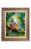 Sri Krishna with Sri Radha Big Photo Frame - 18x22 Inches for Home & Office Decoration