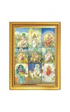 Maa Durgaâ€™s Nine Avatars Photo Frame - 10x14 Inches, Brown Wooden Frame for Home, Office & Temple Decoration