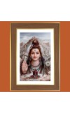 Lord Shiva Photo Frame - 12x16 Inches, Brown Wooden Frame for Home, Office & Temple Decoration
