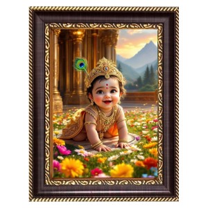 Baby Krishna Digital Print Photo 6.7x8.7 inches - Vibrant Religious Wall Art for Home or Office Decor. Baby Krishna Digital Print Photo 6.7x8.7 inches - Vibrant Religious Wall Art for Home or Office Decor.