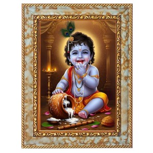 Lord Baby Krishna Digital Print Photo 14.7x16.7 inches (I6014) - Vibrant Religious Wall Art for Home or Office Decor. Lord Baby Krishna Digital Print Photo 14.7x16.7 inches (I6014) - Vibrant Religious Wall Art for Home or Office Decor.