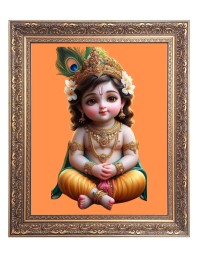 baby Krishna laddu Gopal Big Photo Frame - 22x26 Inches for Home & Office Decoration