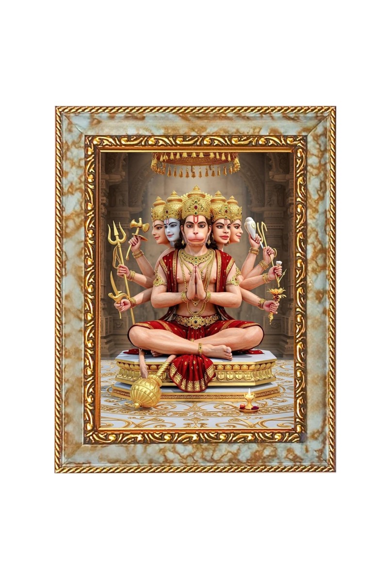 Lord Hanuman Digital Print Photo 6.7x8.7 inches - Vibrant Religious Wall Art for Home or Office Decor.