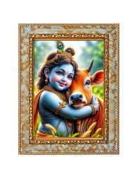 Little Krishna Digital Print Photo 12.7x14.7 inches (I6065) - Vibrant Religious Wall Art for Home or Office Decor.