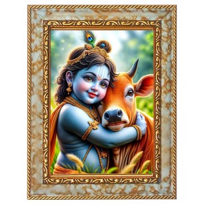 Little Krishna Digital Print Photo 12.7x14.7 inches (I6065) - Vibrant Religious Wall Art for Home or Office Decor.