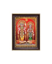 Sri Laxmi-Narayan Digital Print Photo 6.7x8.7 inches - Vibrant Religious Wall Art for Home, Office and Temple Decor.