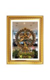 Lord nataraja Photo Frame - 12x16 Inches, Brown Wooden Frame for Home, Office & Temple Decoration