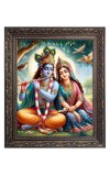 Sri Krishna with Sri Radha Big Photo Frame - 16x20 Inches for Home & Office Decoration