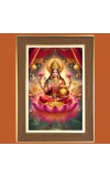 Goddess Lakshmi Photo Frame - 10x14 Inches, Brown Wooden Frame for Home, Office & Temple Decoration