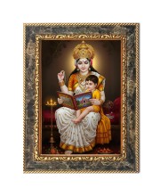 Maa Saraswati Digital Print Photo 14.7x16.7 inches (I6102) - Vibrant Religious Wall Art for Home or Office Decor.