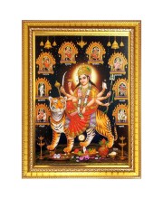 Navaaa durga matha Photo Frame - 10x14 Inches, Brown Wooden Frame for Home, Office & Temple Decoration