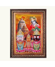 Sri Jagannath Subhadra Balaram Color Photo 10x14 Inch - Vibrant Religious Wall Art for Home or Office Decor.