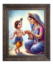 Maa Yoshada with Baby Krisha Big Photo Frame - 18x22 Inches for Home & Office Decoration