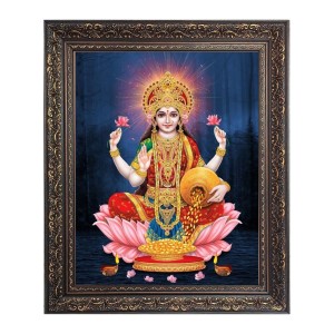 Mata Lakshmi (Laxmi) Big Photo Frame - 16x20 Inches for Home & Office Decoration