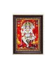 Sri Panchmukhi Hanuman Digital Print Photo 6.7x8.7 inches - Vibrant Religious Wall Art for Home, Office and Temple Decor.