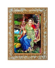 Shri Radha Digital Print Photo 10.7x12.7 inches (I6112) - Vibrant Religious Wall Art for Home or Office Decor.