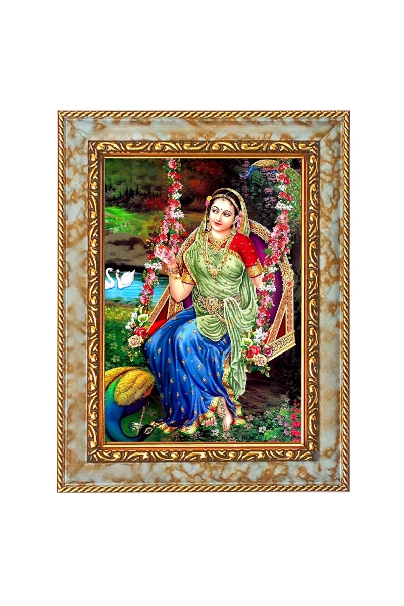 Shri Radha Digital Print Photo 6.7x8.7 inches - Vibrant Religious Wall Art for Home or Office Decor.