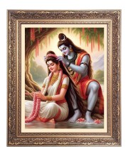 Lord Shiv & Maa Parbati Big Photo Frame - 20x24 Inches for Home & Office Decoration
