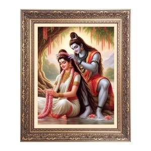 Lord Shiv & Maa Parbati Big Photo Frame - 18x22 Inches for Home & Office Decoration Lord Shiv & Maa Parbati Big Photo Frame - 18x22 Inches for Home & Office Decoration
