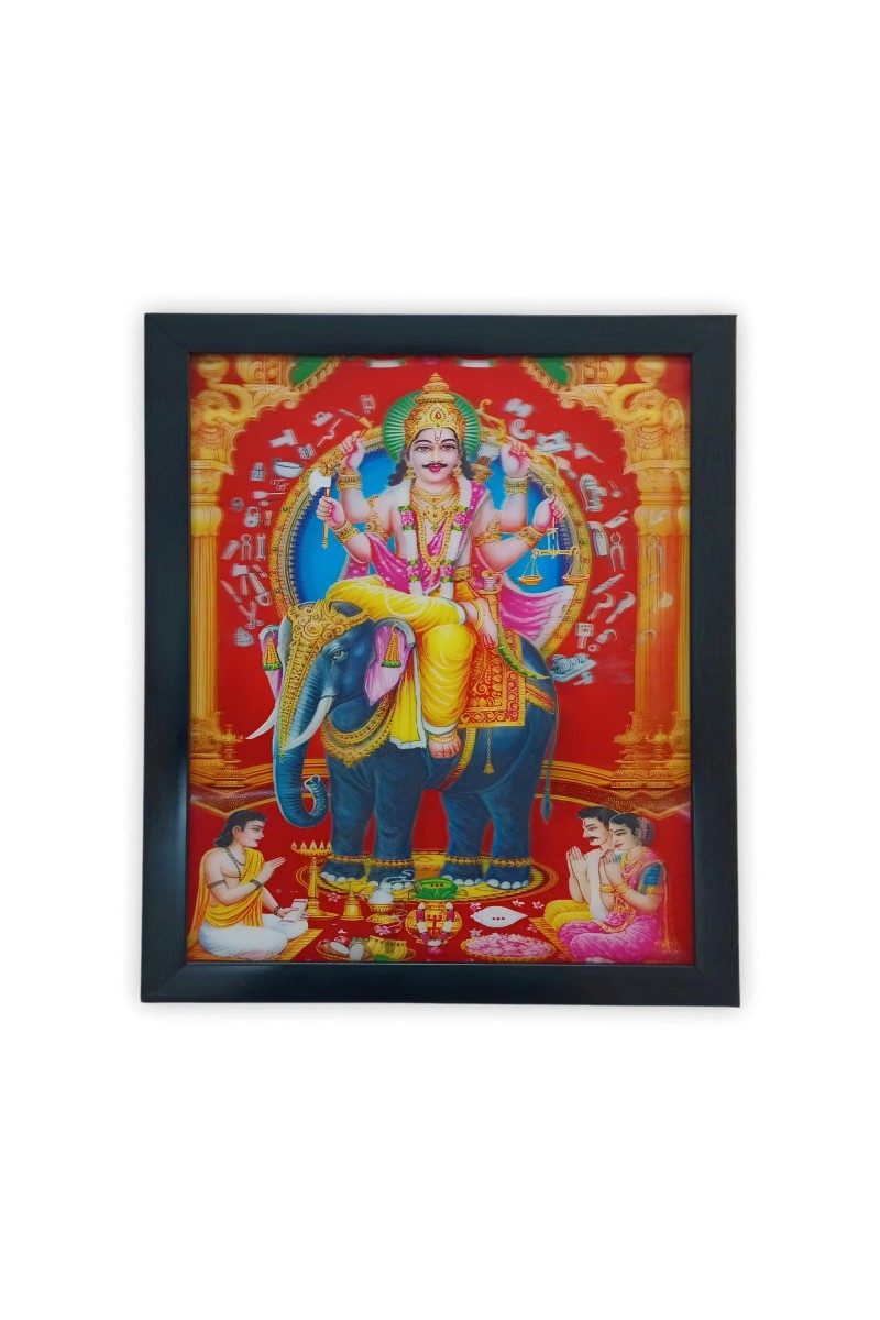 Hitech Biswakarma 3D Laminated Photo Frame - Perfect Décor for Walls, Tables, and Sacred Spaces. Great for Gifts, Puja, and Elevating Living Room Ambiance